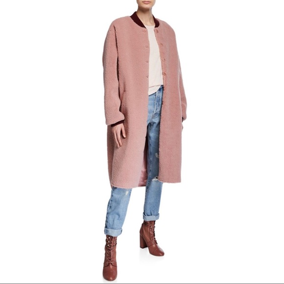Longline Bomber Coat Faux Fur 